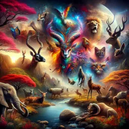 Montagem com 10 animais exóticos como o peixe-bolha, axolote, pangolim e narval, representando criaturas extraordinárias da natureza